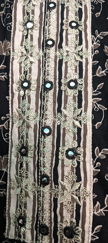 Straight Cut – 3Pc Set-Black and White